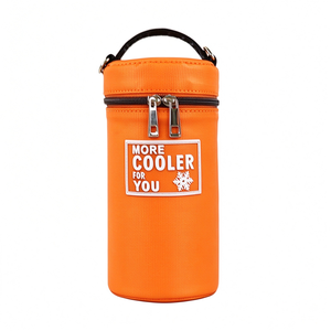 Sac de transport ultra-fin en cuir PU imperméable avec poche avant zippée, bandoulière réglable, porte-bouteille et compartiment isotherme - Product Image 6