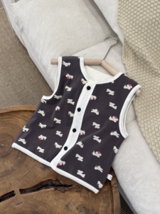 <span class=keywords><strong>Gilet</strong></span> Enfant Double Couche Prêt à Expédier 95,5% Coton Spandex Extérieur Doublure Mélange Soie Laine Garçons Filles Sans Manches En Stock - Product Image 3