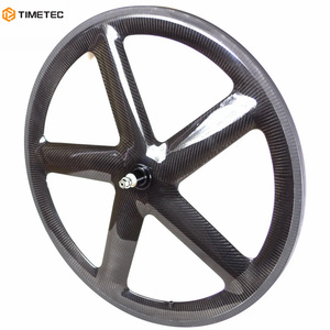 700c фиксированная передача <span class=keywords><strong>5</strong></span> спицевых углеродных колес с пятью спицами, трубчатые клинцевые колеса шириной 20 мм - Product Image 2
