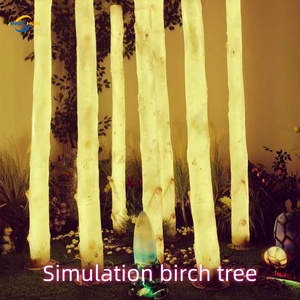 Rất mờ độc đáo hiệu ứng ánh sáng 1m 2M 3m tùy chỉnh FRP nhân tạo cây bạch dương thân cây với LED - Product Image 3