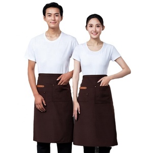 カスタムロゴハーフ丈通気性キッチンワークウェア防水夏シェフエプロン男性女性用レストランバー特定 - Product Image 5