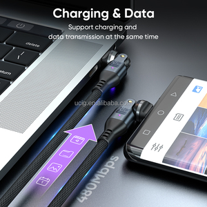Cable DE DATOS giratorio tipo C de 240W | Rotación doble de 540 grados 48V 5A Carga rápida de la cámara del cargador del teléfono de carga a la cámara del cargador del teléfono de la USB-C - Product Image 2