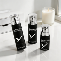 Flacon pompe sans air en PP, design compact, 5 ml, 10 ml, 15 ml, pour crème, lotion, sérum visage, lait corporel, écran solaire, maquillage