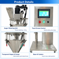 Machine de remplissage semi-automatique de haute précision à vis pour poudres, avec dosage quantitatif pour assaisonnements, lait et farine