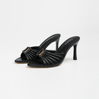 Sandales Décontractées Plissées à Boucle à Talons Hauts et Bout Pointu pour Femmes, Tailles US 6-11 – Idéales pour l'Été et le Quotidien