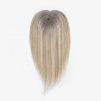 Topper en dentelle mono 5.5x6.5 avec base en soie, 100% cheveux humains, pour cheveux clairsemés