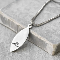 Pendentif en acier inoxydable MECYLIFE en forme de vague océanique, collier personnalisé pour homme sur le thème du surf et de la plage