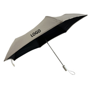 Parapluie pliant anti-rebond à ouverture manuelle, coins arrondis, léger, protection UV, couleur unie pour le soleil - Product Image 2