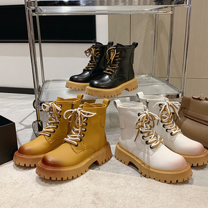 Bottines de <span class=keywords><strong>moto</strong></span> à plateforme épaisse pour femmes, <span class=keywords><strong>bottes</strong></span> d'hiver tendance à talons hauts, <span class=keywords><strong>compensées</strong></span>, imperméables, épaisses, pour les fêtes, usage décontracté - Product Image 5