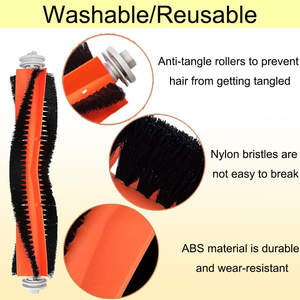 Brosse à rouleau lavable et réutilisable pour Xiaomi Series Dreame W10 S10/Mijia 1C G1/Roborock S4 S5 S6 S7 S8/<span class=keywords><strong>Viomi</strong></span> <span class=keywords><strong>S9</strong></span> - Product Image 2