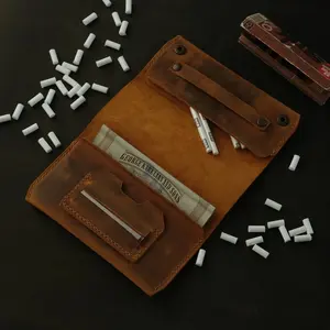 Borsa Porta Tabacco in Pelle Personalizzata, Sacchetto per Tabacco Fatto a Mano, Astucci per Tabacco Arrotolato - Product Image 1