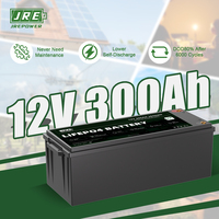 بطارية JREPower كبيرة الحجم 12.8 فولت 300 أمبير ساعة من نوع LiFePO4 شبه صلبة، عمر تصميم 10 سنوات، نظام إدارة البطارية المدمج، أكثر من 6000 دورة شحن، 3840 واط ساعة، مناسبة للاستخدام في درجات حرارة من -10 إلى 60 درجة مئوية، مثالية للمركبات الترفيهية.