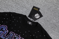 T-shirts pour hommes GLAZA GOD de haute qualité, imprimés de lettres violettes, à manches courtes, prix bas, vente en gros, vêtements de marque de luxe personnalisés