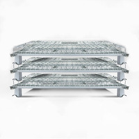 Cage de stockage en treillis métallique robuste HUAWU 2000 kg, galvanisée à chaud, empilable et pliable, conteneur d'entrepôt WC-04