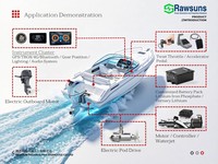 Moteur hors-bord Rawsuns 300V refroidi par eau, moteurs électriques 46/100kw, pompe à jet à aubes, propulseur pour bateau, navire, yacht