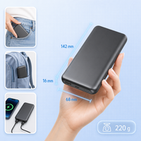 Batterie externe 10000mAh, charge super rapide 22.5W, double USB-A, type-C PD20W, chargeur portable pour iPhone, Android, tablette