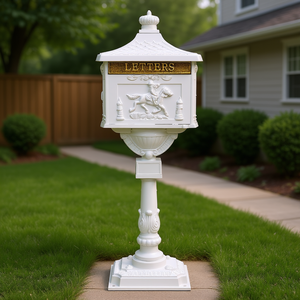 Caja postal blanca de aluminio fundido Buzón colorido - Product Image 2