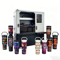 Impresora Rotativa UV Industrial para Botellas, Impresión CMYK+W+V con Barniz, Cabezal Epson de 2880dpi, Impresora Cilíndrica 3D con Soporte de 15mm