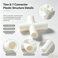 Connecteur en plastique blanc moulé par injection, en forme de T et en Y, raccord de tuyauterie à trois voies pour les projets d'assemblage de pipelines