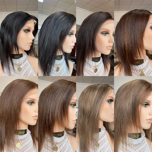 Cheveux timides livraison de nuit Pelucas De Cabello naturel brun sans colle HD suisse avant de lacet perruques 100% perruques de cheveux humains slaves - Product Image 6