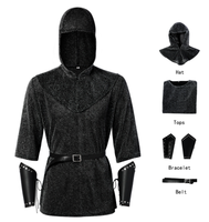 Nouveau médiéval templier fausse cotte de mailles chemise chevalier Cosplay Costumes Halloween fête jeu de rôle uniforme ensemble pour homme