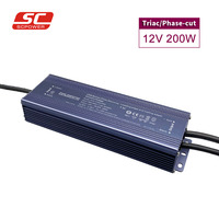SC 12V 16.67A 200W Tegangan Konstan Tahan Air Triac Dimmable 12V Power Supply