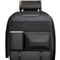 Organisateur de voiture de luxe en cuir, porte-mouchoirs pliable, grande table pour enfants, grandes poches, rangement imperméable pour l'arrière de la voiture