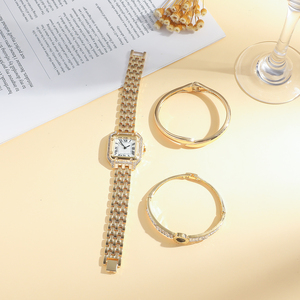IStapromo Gifts <b>Cheap</b> Wholesale Womens Watch Gifts Set With Bracelet Rose Gold Bangles for Lady Fashion Jewelry Steel Bracelet - Product Image 5