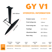 Nouveauté GY 1099 Haute Performance pour SUP Paddle Pumping Board Kite Wing Surfing Sports Nautiques Aile en Carbone Hydrofoil Wingfoil Wave