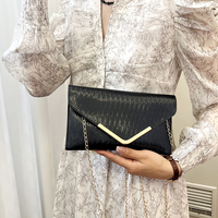 Sac à Main de Soirée Élégant de Luxe en Cuir PU pour Femmes avec Chaîne d'Épaule, Pochette Enveloppe pour Fêtes, Vente en Gros
