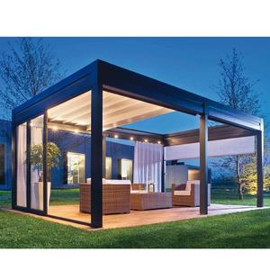 Gazebo électrique de luxe Système de toit à persiennes motorisées réglables Pergola coupe-vent imperméable en aluminium Manteau en poudre <span class=keywords><strong>MULAN</strong></span> PG001 - Product Image 2