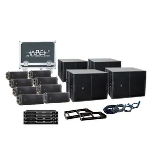 ARE Áudio Linha Matriz Portátil Sistema Outdoor Line Matray com Oito Dual 10 "Full Range e Quatro 21" Bandpass Subwoofers