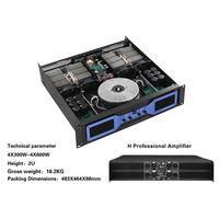 Amplificateur de puissance de classe H à quatre canaux Système de son professionnel Audio professionnel 4*300W 8OHM