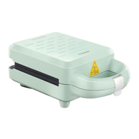 LEXIA Nouveau design, gaufrier et grille-pain électrique antiadhésif à revêtement céramique, pour sandwichs et gaufres, usage domestique, Zhejiang Green