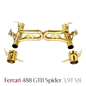 Vortex Golden Titanium Valved Catback <b>Exhaust</b> System for Ferrari 488 GTB Spider 3.9T V8 Direct Fit Performance System - Product Image 1