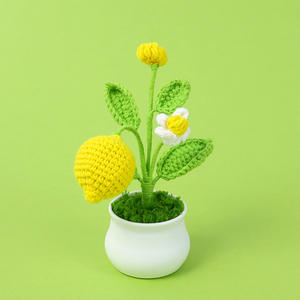 <span class=keywords><strong>Maceta</strong></span> blanca de hojas de árbol frutal de ganchillo de varios colores de diseño creativo, venta al por mayor, graduación de punto de lana, alta de Halloween - Product Image 2