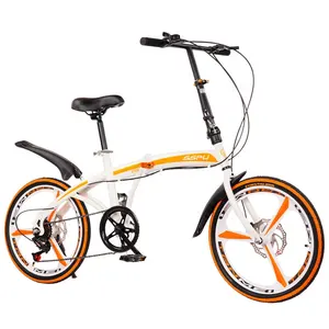 Bicicleta de aço de alto carbono, bicicleta de aço carbono conveniente para bicicleta em áreas externas de 20 polegadas, bicicleta dobrável para cidade e bike