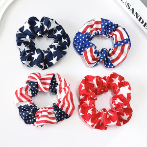 Coleteros Grandes con Diseño Patriótico de la Bandera de EE. UU., Bandas Elásticas para el Cabello de Tela Suave, Accesorios para Peinados de Fiesta del 4 de Julio - Product Image 5