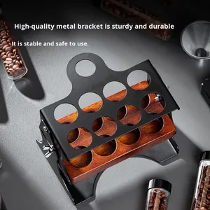 Rak Pajangan Biji Kopi yang Dapat Disesuaikan untuk Biji Kopi, Teh, Perlengkapan Espresso dengan Rak Pajangan Kayu dan Corong - Product Image 3