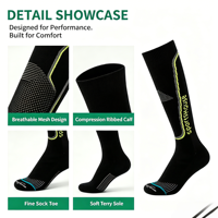 Chaussettes de compression pour soulager la fatigue des jambes, sport, voyage, vol, respirantes, anti-œdème, OEM personnalisées, bas de compression