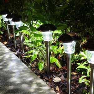 Iluminación de Caminos con Energía Solar, Lámparas de Suelo de Acero Inoxidable, Luces LED de Jardín para Caminos Exteriores - Product Image 1