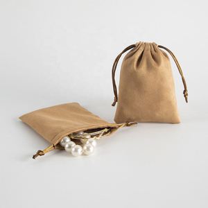 Sac en suède, sac à bijoux, emballage à cordon, sac porte-bonheur en velours brocart, personnalisable avec logo - Product Image 3