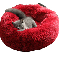 Meilleures ventes : Lit pour chien rond sur mesure en fausse fourrure, super doux et apaisant, amovible, pour animaux de compagnie (chiens et chats), intérieur/extérieur