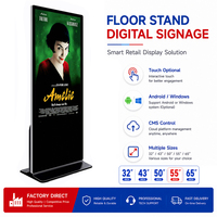 Kiosco Vertical con Pantalla Táctil 4K para Interiores, Reproductor de Publicidad para Hoteles y Centros Comerciales, Pantalla LED LCD HD, Señalización Digital
