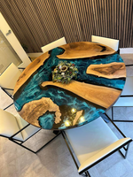 Table à manger en résine époxy Black River pour 2-8 pour ferme salle de bain entrepôt maison Bar confortable Table de salon en résine