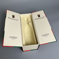 Coffret cadeau de vin de luxe personnalisé de haute qualité Présentation de vin rouge champagne de luxe avec doublure éponge pour l'expédition de tequila