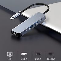 Base de Conexión SYONG 5 en 1 Thunderbolt 4, HDMI 4K, Puertos USB 3.0 y USB 2.0, Hub Tipo C*2 para Computadora Portátil