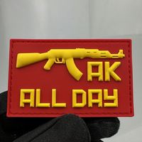 Écusson PVC personnalisé 3D tactique AK Rifle Patch Glock avec patch moral Velcro pour chapeaux, sacs à dos, équipement tactique, vêtements
