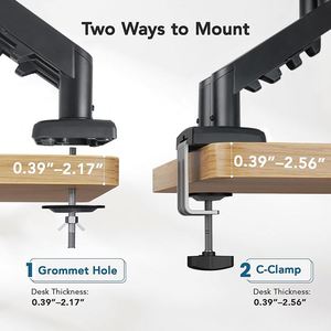 Single Gas Spring LCD Monitor Mounting Arm 32-Inch <b>Desktop</b> <b>Stand</b> 90 Degree Tilt Angle New for 17-32 Inch Computer Laptop Screen - Product Image 6