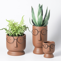 Jardinière de jardin en céramique en forme de tête humaine, mignon et personnalisé, pour plantes d'intérieur et d'extérieur